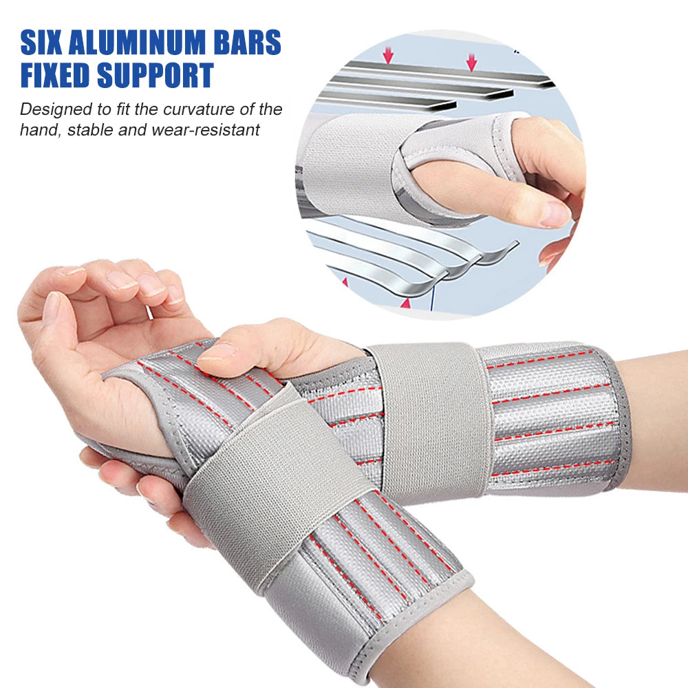 Wrist Brace for Carpal Tunnel, Adjustable Night Wrist Support Brace with Splints, Hand Support for Arthritis, Tendonitis, Sprain