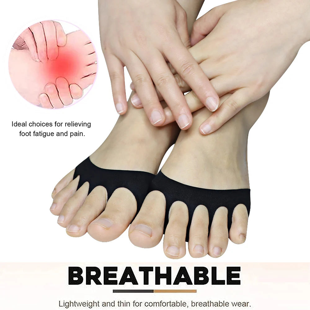 2Pcs/Bag Five Toes Forefoot Pads Women Half Insoles Metatarsal Pads Ball of Foot Cushions for Prevent Pain and Discomfort