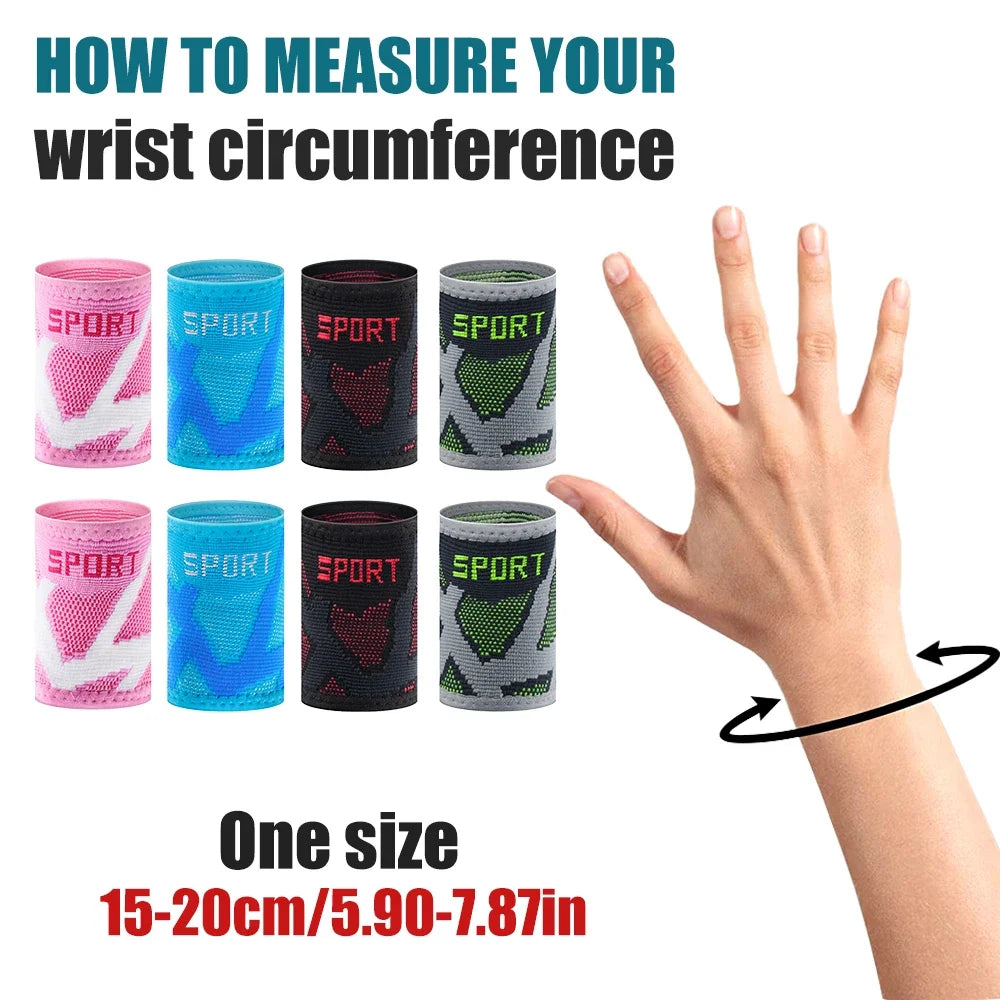 GOMOREON 2Pcs Wrist Support Nylon Knitting Wrist Protection Compression Band Breathable Outdoor Sports Wristbands Bracers