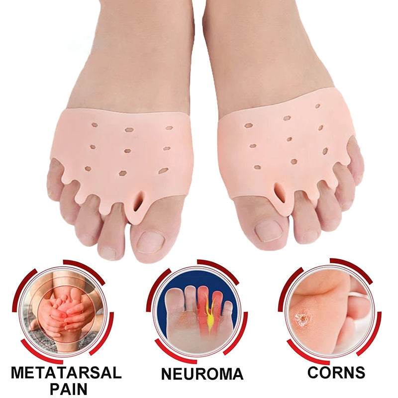 2Pcs Metatarsal Pads Gel Toe Separators Bunion Corrector Cushion