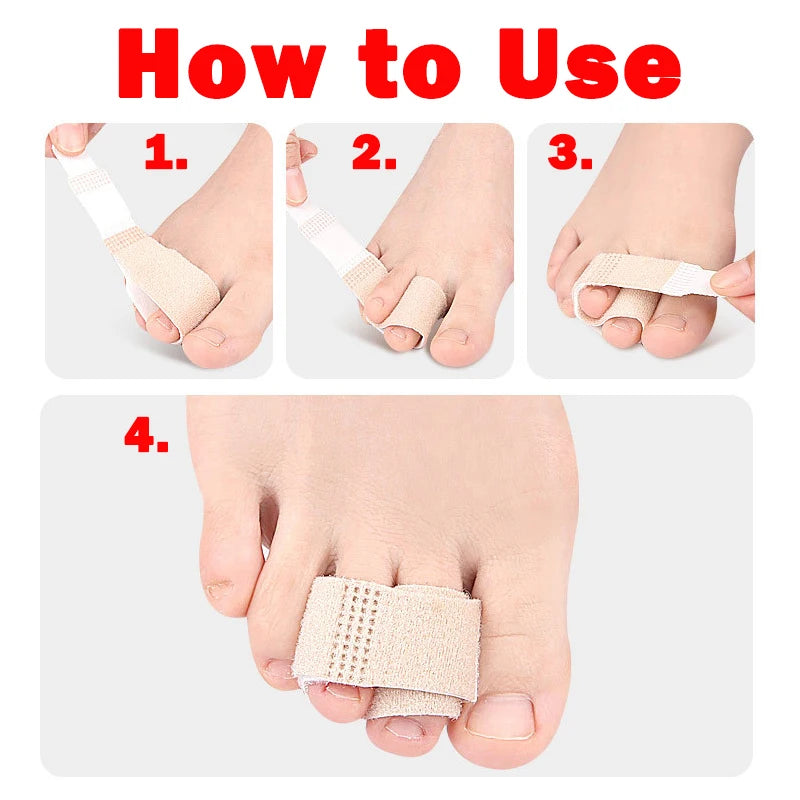 1/2/5/10Pcs Fabric Toe Wraps for Women and Men Toe Splints for Broken Toe Hammer Toe Crooked Toe and Curled Toe