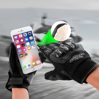 1Pair Motorcycle Gloves, Touch Screen Summer Motorbike Dirt Bike Full Finger Gloves Road Racing, Cycling, Climbing Motocross