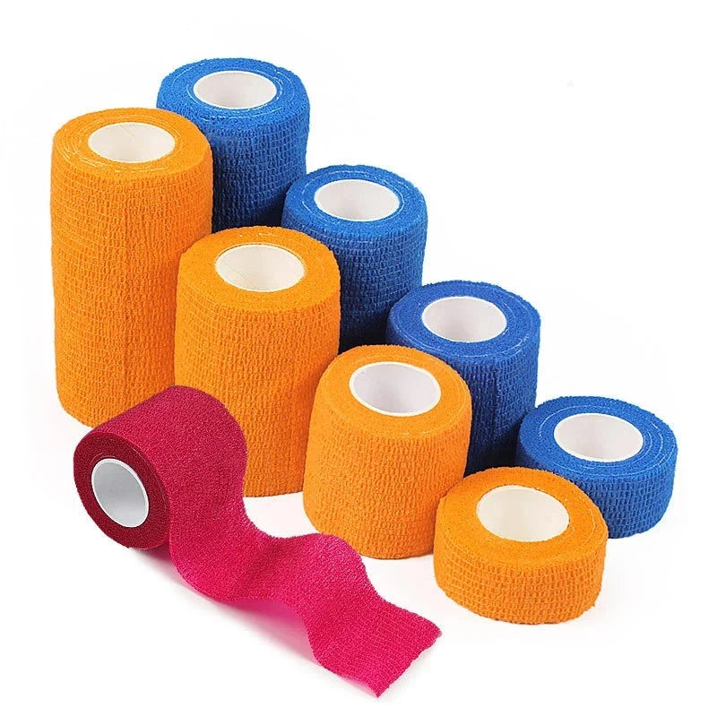 6Colors Self Adhesive Bandage Wrap 450cm Breathable Adherent Vet Tape for First Aid Sports Injury Body Sprains & Pets