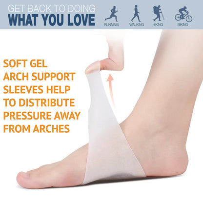 2Pcs/Pair Gel Arch Support Sleeves for Plantar Fasciitis Flat Foot Pain Relief Foot Compression Cushions Foot Care Tool