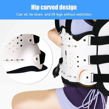 TLSO Inflatable Thoracolumbar Fixed Spinal Adjustable Back Brace for Kyphosis, Mild Scoliosis Post Surgery Support Hunchback