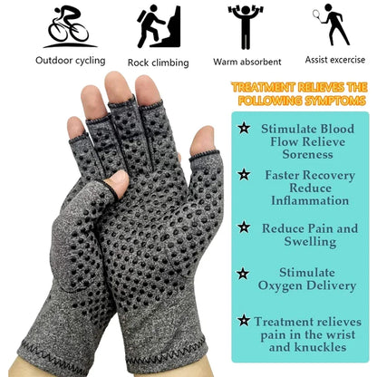 1Pair Arthritis Gloves Wrist Support Joint Pain Relief Hand Brace Women Men Therapy Wristband Compression Gloves