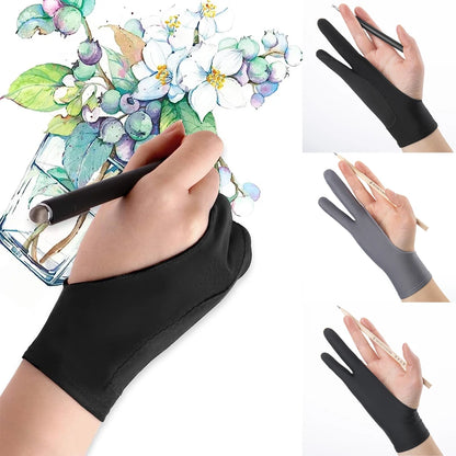 Artists Gloves Two Finger Sketch Glove Anti Smudge Glove for Drawing Digital Drawing Glove for Paper Sketching, Monitor Painting