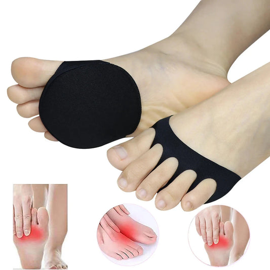 2Pcs/Bag Five Toes Forefoot Pads Women Half Insoles Metatarsal Pads Ball of Foot Cushions for Prevent Pain and Discomfort