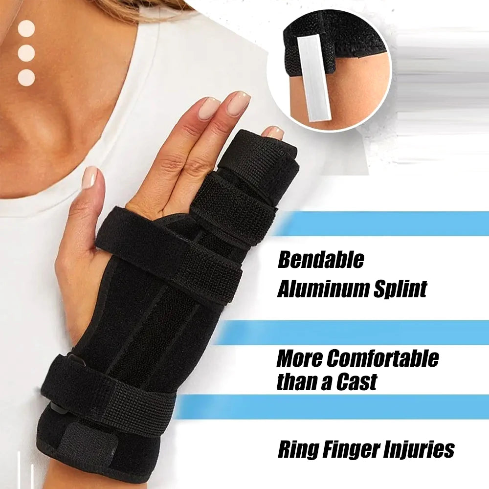 1Pcs Finger Splint Hand Brace, Little Finger Cast Trigger Finger Immobilizer Straightener, Ulnar Gutter Splint Support