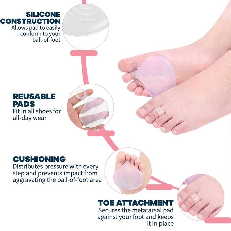 2Pcs/Pair Metatarsal Pads Ball of Foot Cushions for Pain Relief