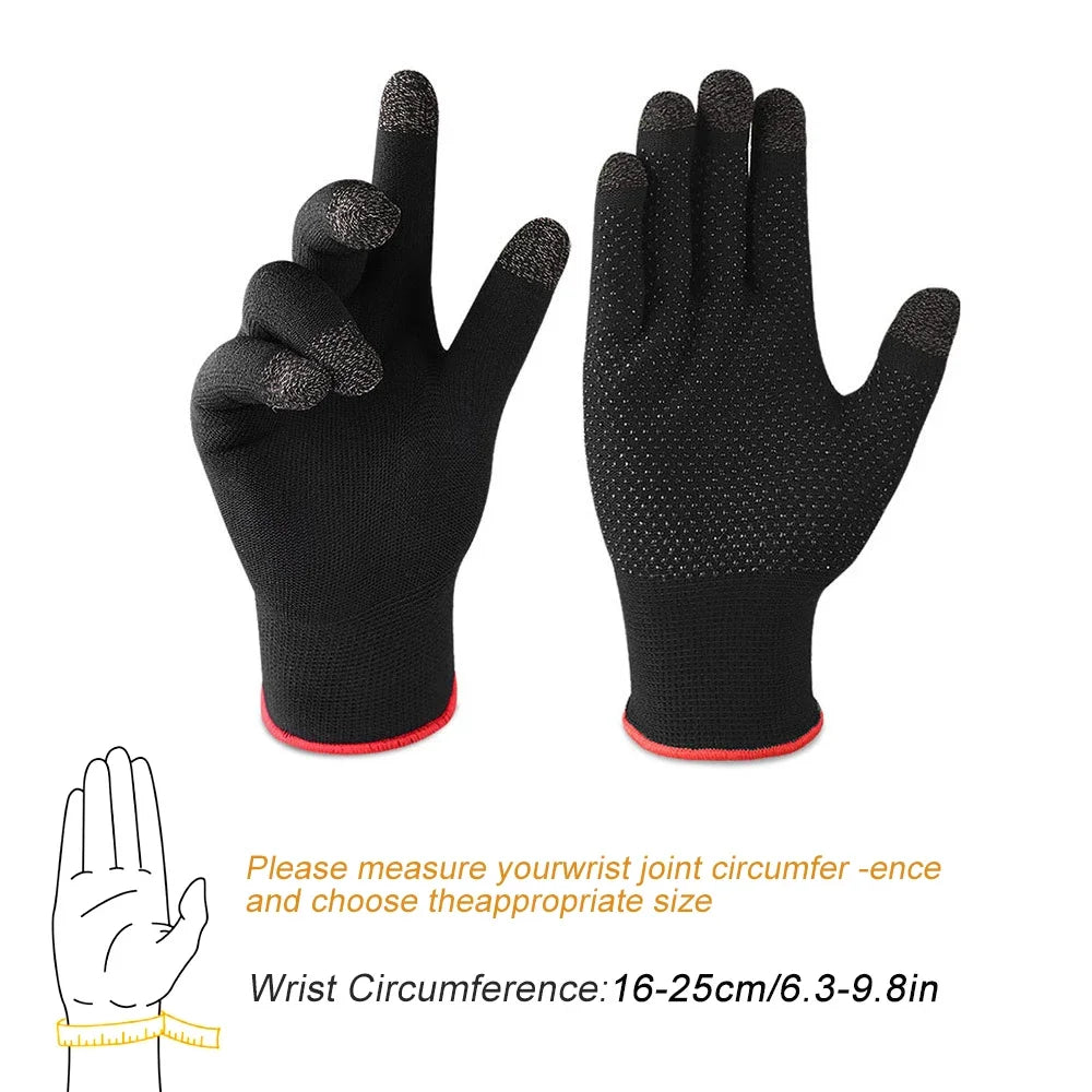 1Pair Winter Touch Screen Game Controller Sweat Proof Gaming Finger Gloves Non-Scratch Sleeve Sensitive Nylon Mobile Touch