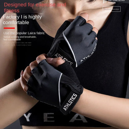 1Pair Workout Gloves Men Women Gym Lifting Fitness Climbing Exercises Work Out Wrist Belt Shock Absorb Foam Pad Palm Crossfit