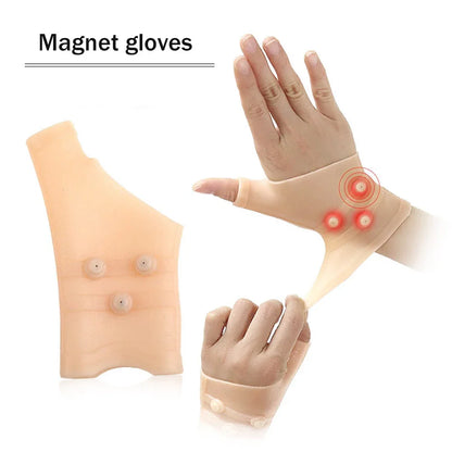 GOMOREON 1Pcs Magnetic Thumb Wrist Support Gloves Silicone Gel Arthritis Pressure Corrector Massage Pain Relief Gloves