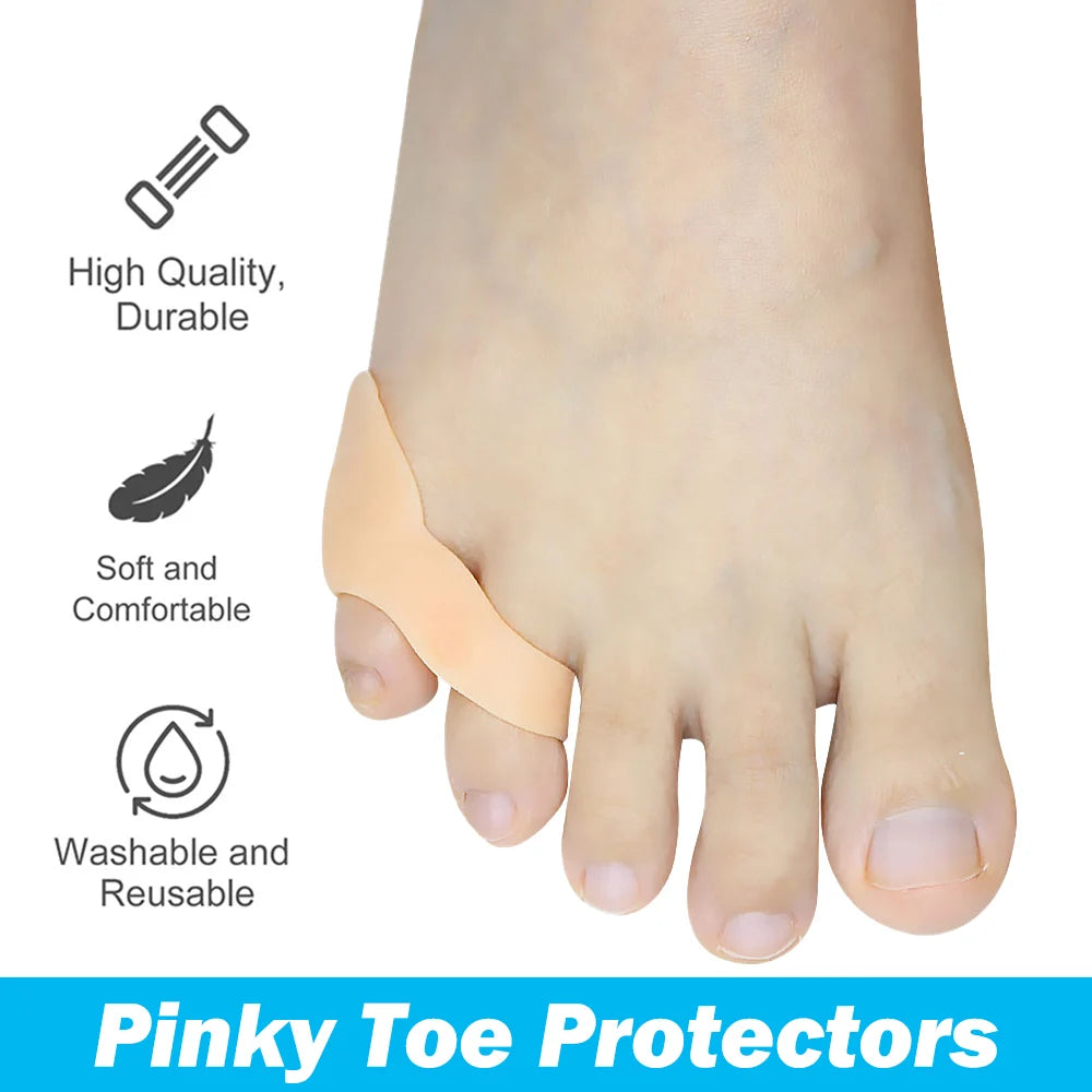 2/4/10Pcs Gel Pinky Toe Separator Spacer Little Toe Corrector Protector Reduce Pain Relief