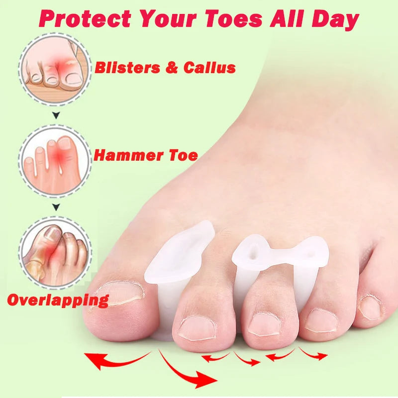 2Pcs Gel Toe Separators & Ball of Foot Cushions ,Pain Relief