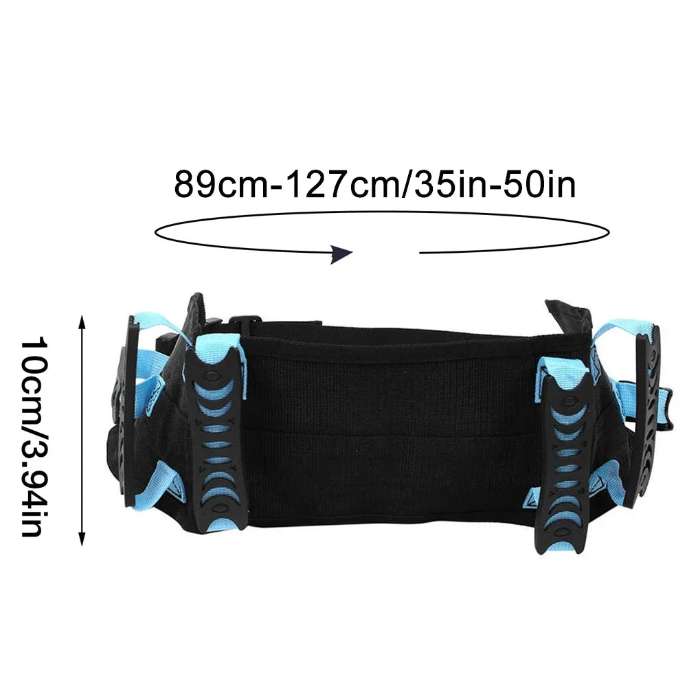 1Pcs Gait Belt Transfer Belts, Gait Belt with 6 Pcs Transfer Belt Handles, Plastic Release Buckle Adjustable Strap