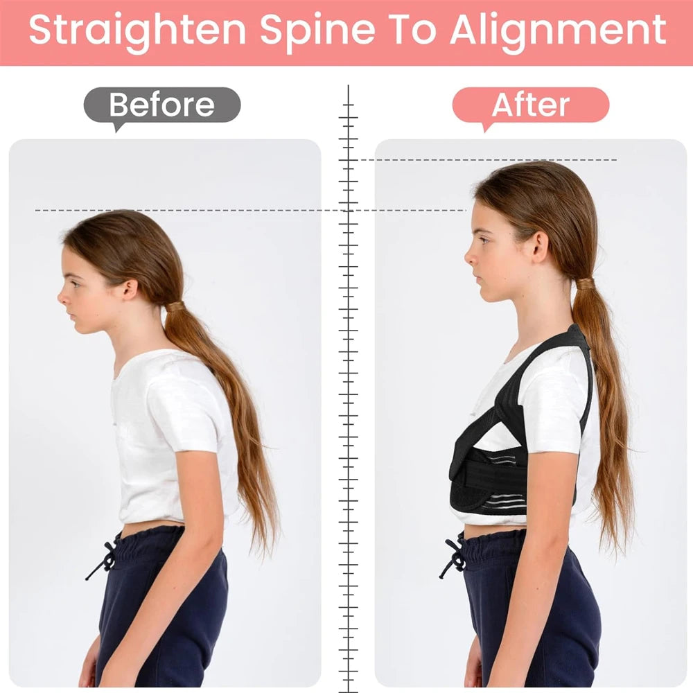 Posture Corrector for Kids and Teens, Updated Upper Back Posture Brace for Teenagers Boys Girls Spinal Support to Improve Slouch