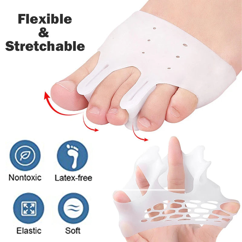 2Pcs Gel Metatarsal Pads Ball of Foot Cushions, Bunion Pad  and Toe Separator