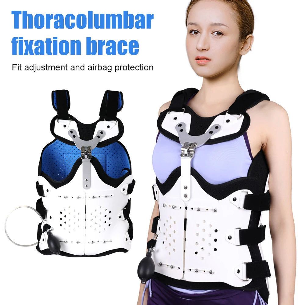 TLSO Inflatable Thoracolumbar Fixed Spinal Adjustable Back Brace for Kyphosis, Mild Scoliosis Post Surgery Support Hunchback