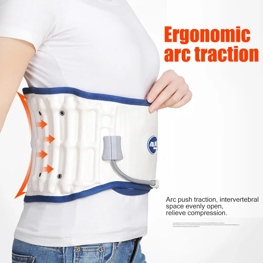 1Set Upgrade Back Decompression Belt Lumbar Support for Back Inflatable Waist Belt Pain Relief- Lower Back Traction Device