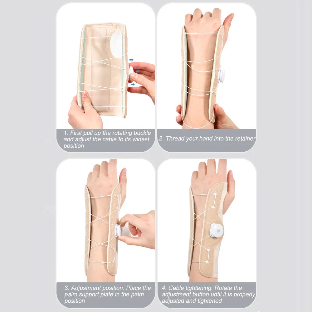 1Pcs Carpal Tunnel Wrist Brace Night Support and Metal Splint Stabilizer,Adjustable Drawstring Hand Brace for Women Men,Sleeping